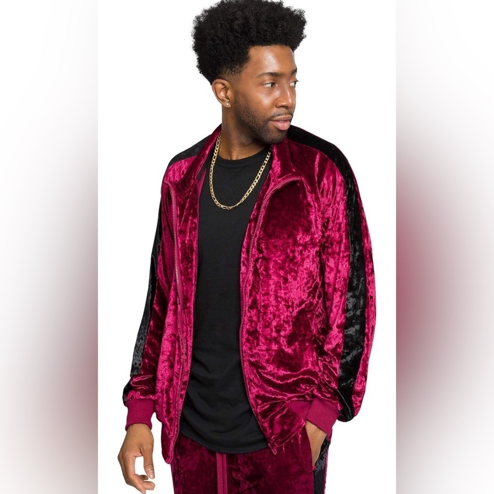G-Style USA Men's Velour Velvet Jacket -Casual Wear, Gym, and Lounge Size XL NWT